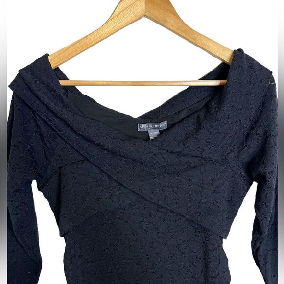 A Pea In The Pod Maternity Dress Black Floral Sz M - Picture 3 of 7